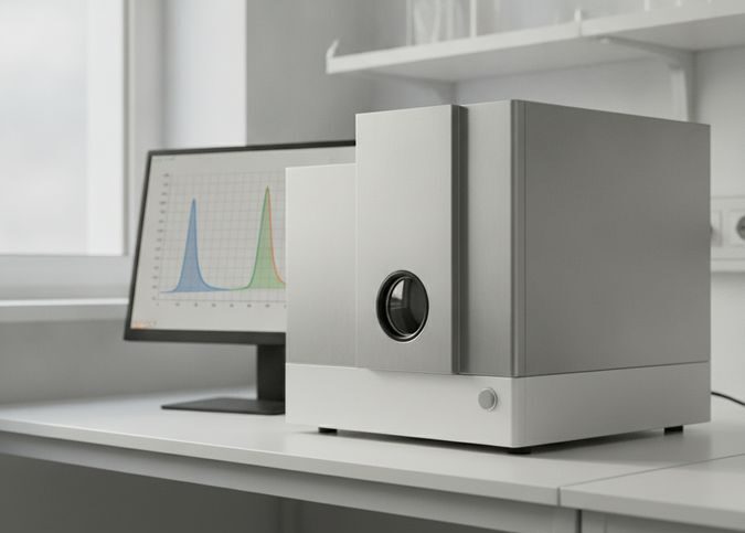 Analisador de distribuição de tamanho de partículas por difração a laser em bancada de laboratório de pesquisa